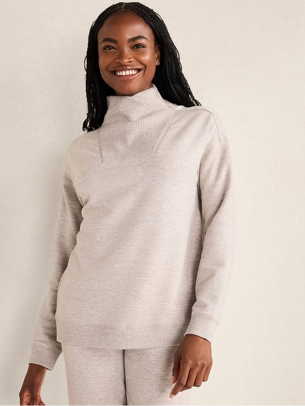 Haven Well Within Fleece Crossover Grey Sweatshirt Size Small
